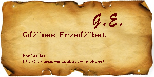 Gémes Erzsébet névjegykártya
